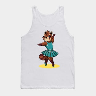 Comic red panda dancing ballet - ballerina Tank Top